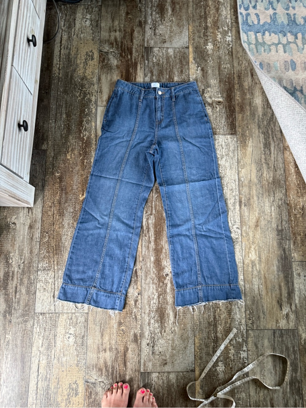 2 for $20 sale: Time and tru relaxed straight / wide leg medium wash jeans - 2 - Picture 2 of 6